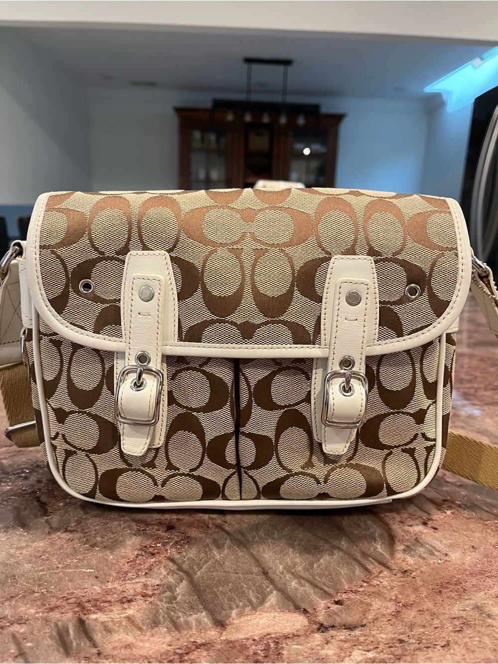 Vintage Coach Signature Canvas Field Bag Crossbody